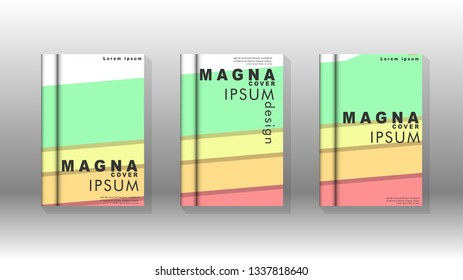 Cover book concept abstract geometric background with a combination of colors and shapes