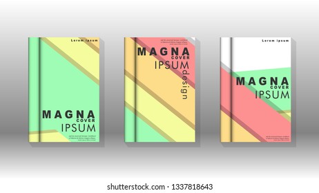 Cover book concept abstract geometric background with a combination of colors and shapes