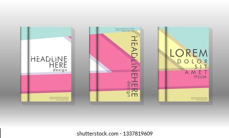 Cover book concept abstract geometric background with a combination of colors and shapes