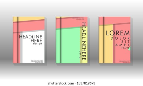 Cover book concept abstract geometric background with a combination of colors and shapes