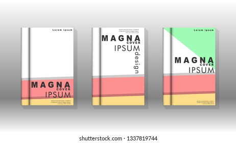 Cover book concept abstract geometric background with a combination of colors and shapes