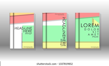 Cover book concept abstract geometric background with a combination of colors and shapes