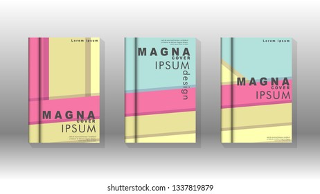 Cover book concept abstract geometric background with a combination of colors and shapes