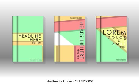 Cover book concept abstract geometric background with a combination of colors and shapes