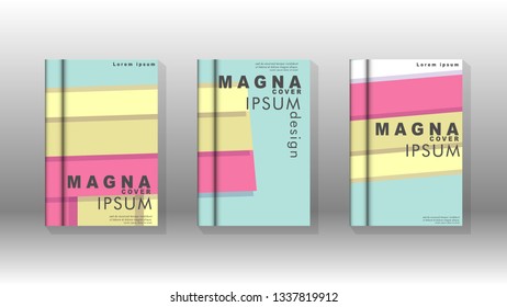 Cover book concept abstract geometric background with a combination of colors and shapes