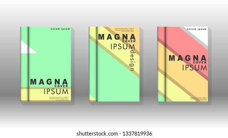 Cover book concept abstract geometric background with a combination of colors and shapes