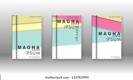 Cover book concept abstract geometric background with a combination of colors and shapes