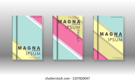 Cover book concept abstract geometric background with a combination of colors and shapes