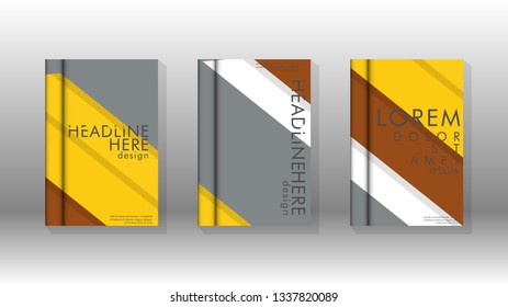 Cover book concept abstract geometric background with a combination of colors and shapes