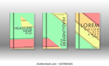 Cover book concept abstract geometric background with a combination of colors and shapes