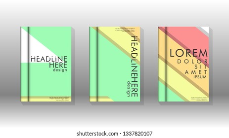 Cover book concept abstract geometric background with a combination of colors and shapes