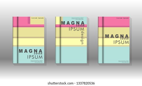Cover book concept abstract geometric background with a combination of colors and shapes