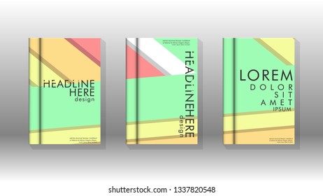 Cover book concept abstract geometric background with a combination of colors and shapes