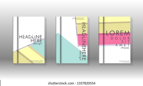 Cover book concept abstract geometric background with a combination of colors and shapes