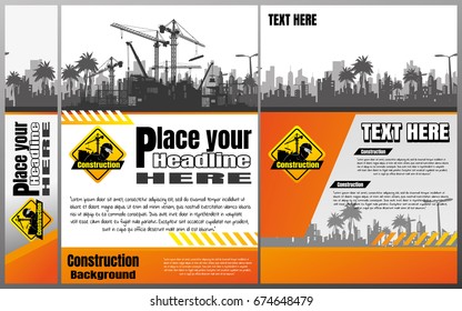 Cover book. construction concept in A4 layout.