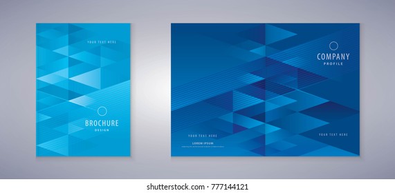 Cover Book design, Blue Triangle Background vector template brochures, flyers, presentations, leaflet, magazine, invitation card, annual report