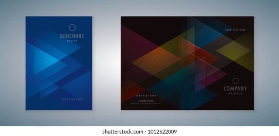 Cover Book design, Colorful Triangle Background vector template brochures, flyers, presentations, leaflet, magazine, invitation card, annual report
