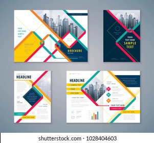 Cover Book Design Set, Abstract Ribbon Background vector Template Brochures, flyer, presentations, leaflet, magazine, invitation card, annual report, Advertising