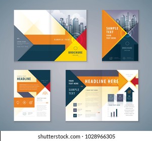 Cover Book Design Set, Abstract Red Arrow Background vector Template Brochures, flyer, presentations, leaflet, magazine, invitation card, annual report, Advertising