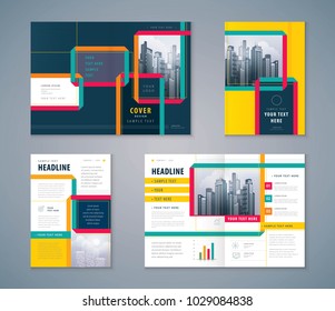 Cover Book Design Set, Abstract Ribbon Background vector Template Brochures, flyer, presentations, leaflet, magazine, invitation card, annual report, Advertising 