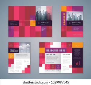 Cover Book Design Set, Abstract Red Pixel Background vector Template Brochures, flyer, presentations, leaflet, magazine, invitation card, annual report, Advertising