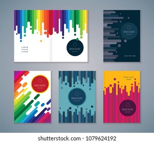Cover Book Design Set, Abstract colorful Geometric Background vector Template Brochures, flyer, presentations, leaflet, magazine, invitation card, annual report, Advertising 