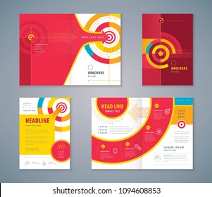 Cover Book Design Set, Abstract Colorful Arrow and Target vector, Template Brochures, flyer, presentations, leaflet, annual report, Path to the goal, Concept growth to success, Reach the target