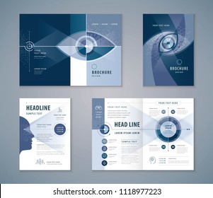 Cover Book Design Set, Abstract Blue Eye Target icon vector Template Brochures, flyer, leaflet, annual report, Path to the goal, Business Vision concept growth to success, Start up, Reach the target,