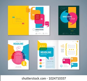 Cover Book Design Set, Speech Bubbles Background vector Template Brochures, flyer, presentations, leaflet, magazine, invitation card, annual report, Questions and Answers, social networks, talk bubble