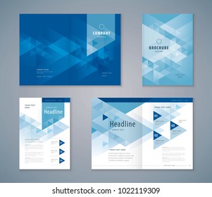 Cover Book Design Set, Triangle Background vector Template Brochures, flyer, presentations, leaflet, magazine, invitation card, annual report
