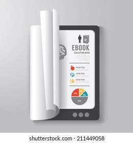 Cover Book Digital Design tablet Concept Template / can be used for E-Book Cover/ E-Magazine Cover/ vector illustration