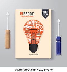 Cover Book Digital Design Template Technology Concept/ can be used for E-Book Cover/ E-Magazine Cover/ vector illustration