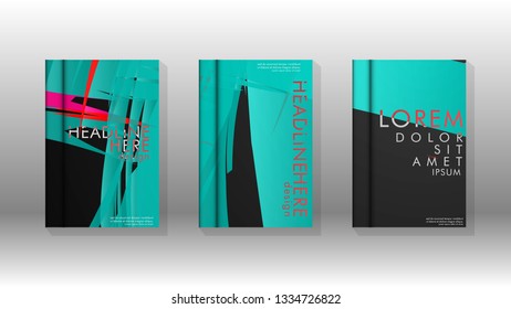 Cover book with a geometric design background. Valid for banners, placards, leaflets, poster designs, etc. Eps10 vector template