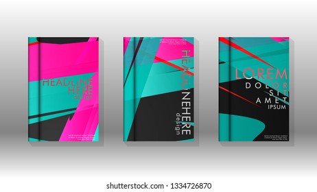 Cover book with a geometric design background. Valid for banners, placards, leaflets, poster designs, etc. Eps10 vector template