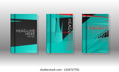 Cover book with a geometric design background. Valid for banners, placards, leaflets, poster designs, etc. Eps10 vector template