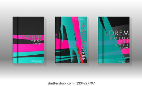 Cover book with a geometric design background. Valid for banners, placards, leaflets, poster designs, etc. Eps10 vector template