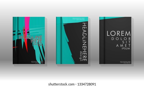 Cover book with a geometric design background. Valid for banners, placards, leaflets, poster designs, etc. Eps10 vector template