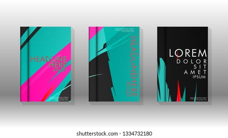 Cover book with a geometric design background. Valid for banners, placards, leaflets, poster designs, etc. Eps10 vector template