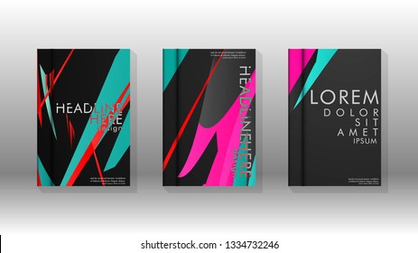 Cover book with a geometric design background. Valid for banners, placards, leaflets, poster designs, etc. Eps10 vector template
