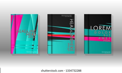 Cover book with a geometric design background. Valid for banners, placards, leaflets, poster designs, etc. Eps10 vector template