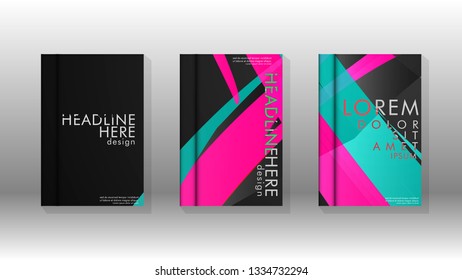 Cover book with a geometric design background. Valid for banners, placards, leaflets, poster designs, etc. Eps10 vector template