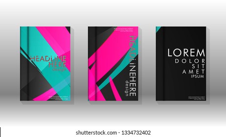 Cover book with a geometric design background. Valid for banners, placards, leaflets, poster designs, etc. Eps10 vector template