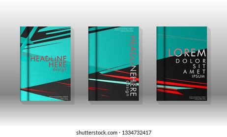 Cover book with a geometric design background. Valid for banners, placards, leaflets, poster designs, etc. Eps10 vector template