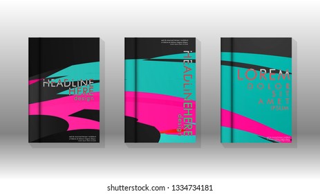 Cover book with a geometric design background. Valid for banners, placards, leaflets, poster designs, etc. Eps10 vector template