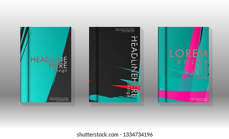 Cover book with a geometric design background. Valid for banners, placards, leaflets, poster designs, etc. Eps10 vector template