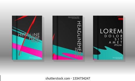 Cover book with a geometric design background. Valid for banners, placards, leaflets, poster designs, etc. Eps10 vector template