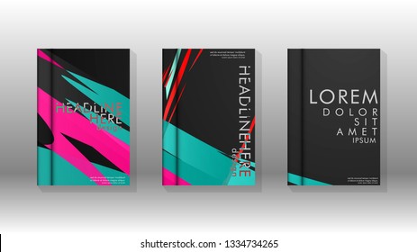 Cover book with a geometric design background. Valid for banners, placards, leaflets, poster designs, etc. Eps10 vector template