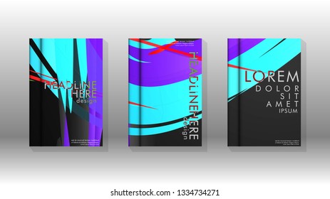 Cover book with a geometric design background. Valid for banners, placards, leaflets, poster designs, etc. Eps10 vector template