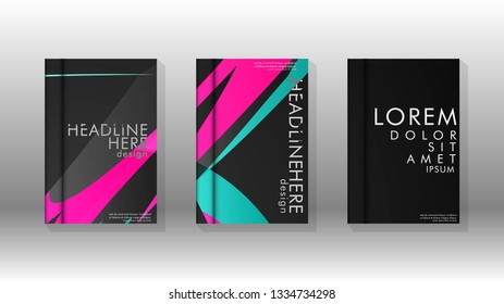 Cover book with a geometric design background. Valid for banners, placards, leaflets, poster designs, etc. Eps10 vector template