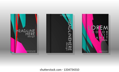 Cover book with a geometric design background. Valid for banners, placards, leaflets, poster designs, etc. Eps10 vector template